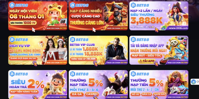 Khuyến mãi BET88 nạp tiền siêu hấp dẫn